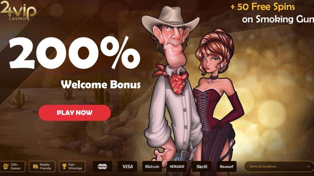 24VIP Casino: $50 Free + $1,000 Deposit Bonus
