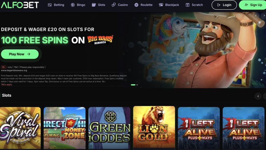 Alfobet Casino website screenshot