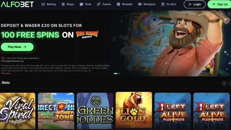 Alfobet Casino website screenshot