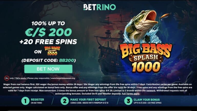 Betrino Casino website screenshot