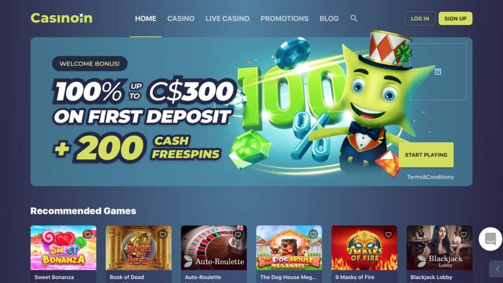 CasinoIn : 200 Free Spins + $300 Deposit Bonus