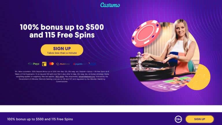 Casumo Casino 15 Free Spins + C$1800 Bonus