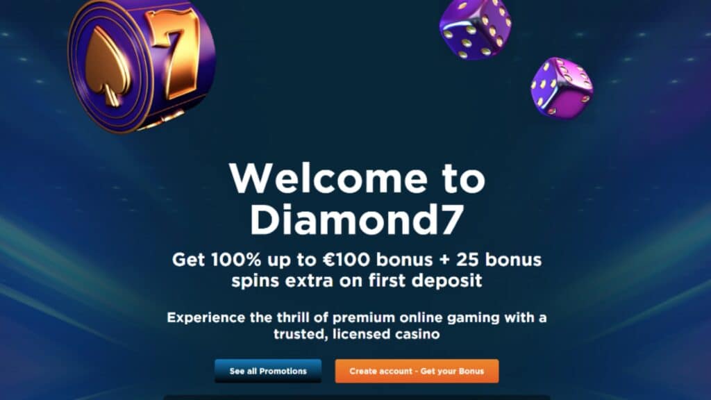 Diamond7 Casino website screenshot