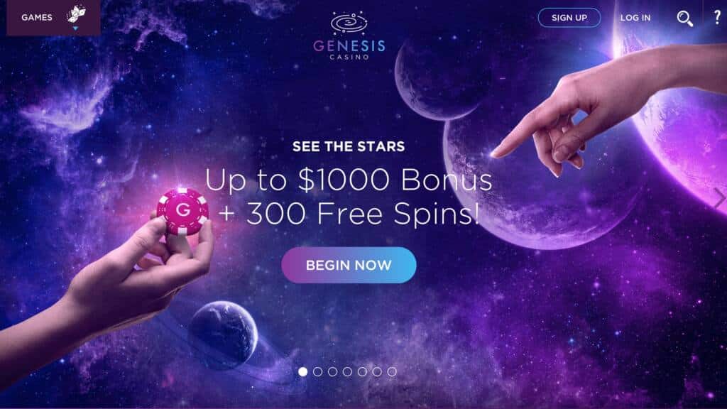 Genesis Casino : $1000 Welcome Bonus + 300 Free Spins