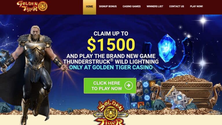 Golden Tiger Casino Bonus : Get $1,500 Free on Deposit