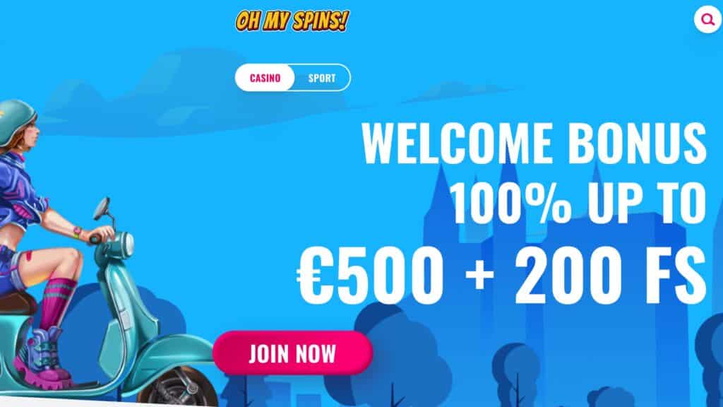 Oh My Spins Casino website screenshot