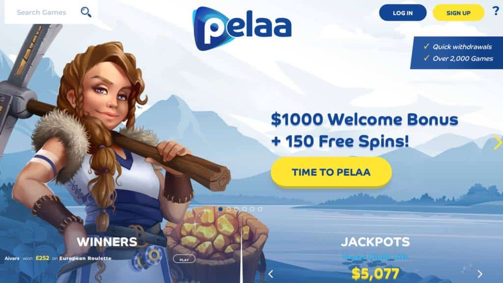 Pelaa Casino : Claim $1,000 Deposit Bonus + 150 Free Spins