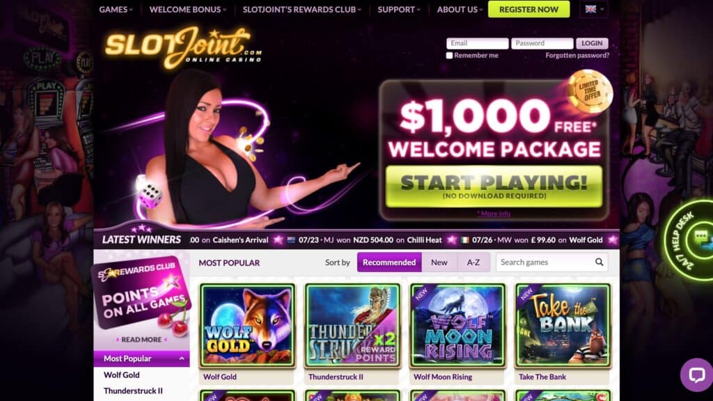 SlotJoint Casino : up to $1,000 Deposit Bonus
