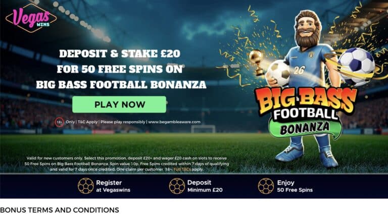 Vegas Wins Casino website screenshot